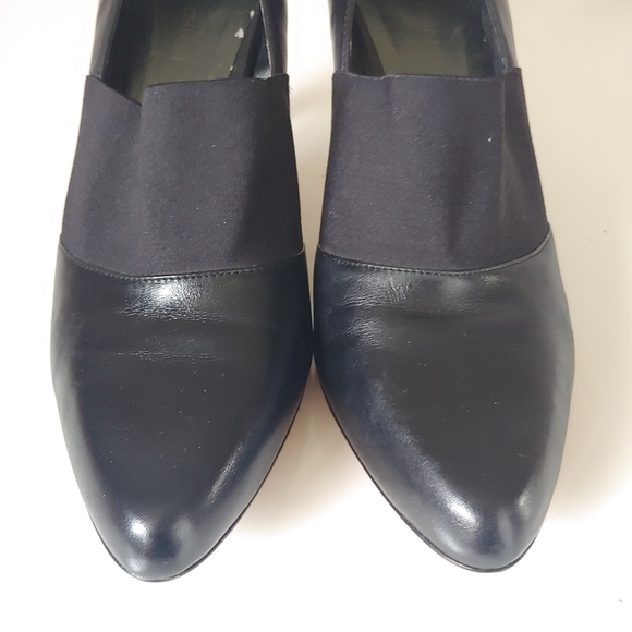 Arturo Chiang Black Leather Heels Size 8.5 - Picture 5 of 8